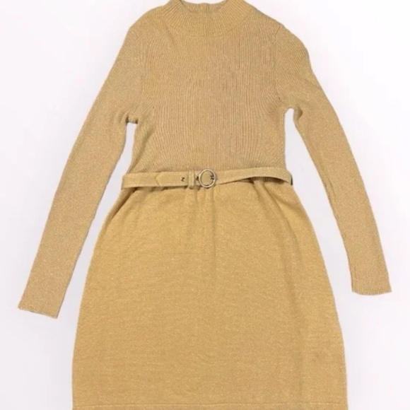 NWT Free People French Girl  Mini Dress Gold Cream Small - Picture 5 of 9